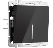 Выключатель одноклавишный с подсветкой Werkel черный акрил W1110148 4690389197604