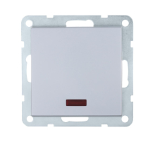 Переключатель LK Studio 1-кл., на 2 направления, c индикатором (схема 6L) 16 A, 250 B (серебристый металлик) LK80 840403-1