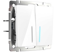 Выключатель Werkel двухклавишный проходной с подсветкой белый W1122101 4690389155222