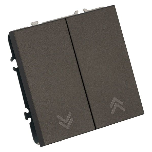 Выключатель 2-клавишный самовозвратный (механизм), Stekker. 250В, 10А Эмили, RSW10-5113-09, антрацит, soft touch 50367