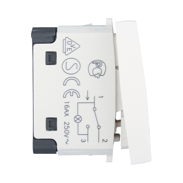 Переключатель LK Studio с двух мест, с индикатором 45х22,5мм (схема 6L) 16 A, 250 B (белый) LK45 850404-1