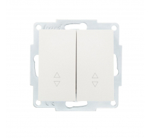 Выключатель проходной двойной Lezard Vesna белый жемчуг 742-3088-106