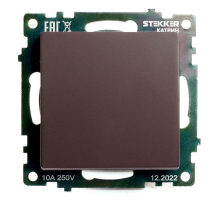 Переключатель 1-клавишный Stekker Катрин шоколад GLS10-7105-04 49018