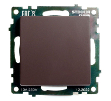 Переключатель 1-клавишный Stekker Катрин шоколад GLS10-7105-04 49018