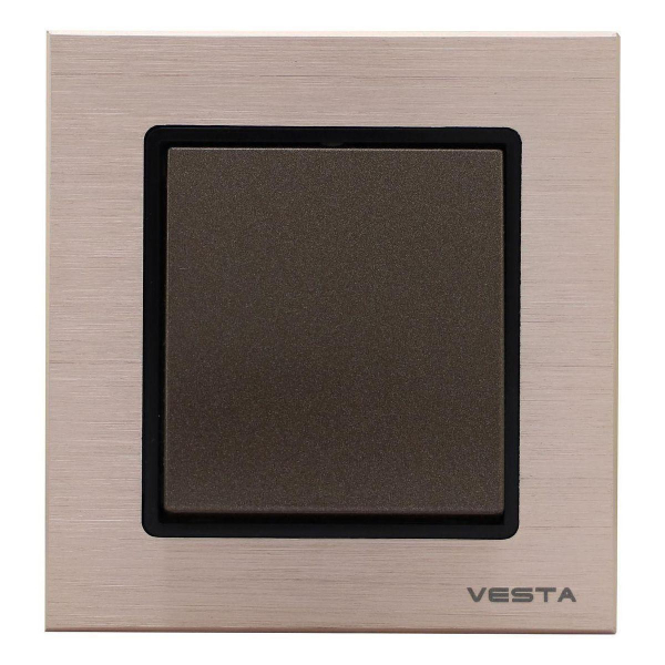 Выключатель одноклавишный Vesta-Electric Exclusive Champagne Metallic шампань FVK050202BSH Выключатель одноклавишный Vesta-Electric Exclusive Champagne Metallic шампань FVK050202BSH