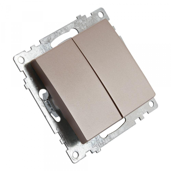 Выключатель двухклавишный Stekker Катрин шампань GLS10-7104-02 39592 Выключатель двухклавишный Stekker Катрин шампань GLS10-7104-02 39592