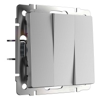 Выключатель Werkel трехклавишный серебряный матовый W1130065 4690389205385