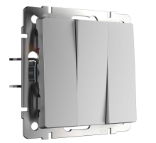 Выключатель Werkel трехклавишный серебряный матовый W1130065 4690389205385