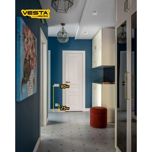 Выключатель одноклавишный Vesta-Electric Verona белый FVK020101BEL
