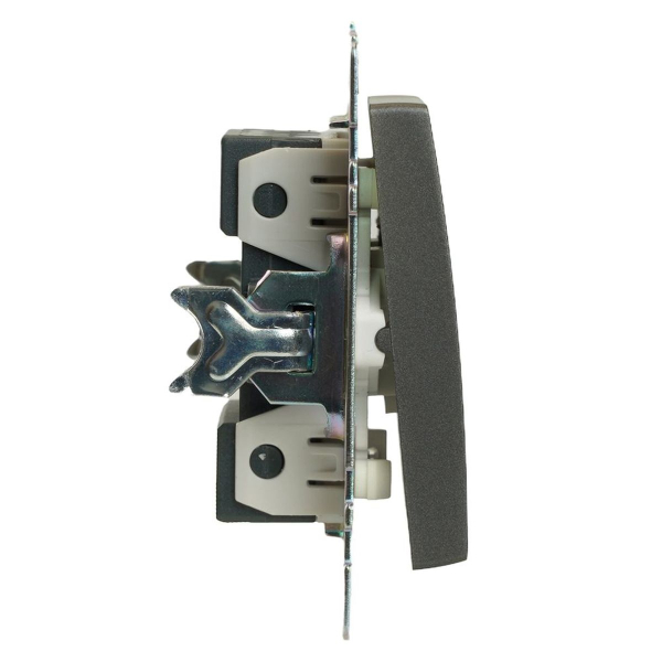 Выключатель двухклавишный Stekker Катрин графит GLS10-7104-06 49411