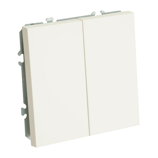 Выключатель двухклавишный Stekker Эмили белый фарфор RSW10-5104-01 49866