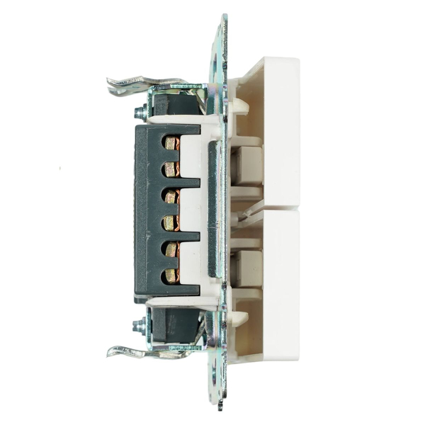 Переключатель двухклавишный Stekker Катрин GLS10-7107-01 белый 49166