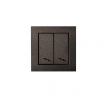 Переключатель двухклавишный Liregus антрацит 28-109