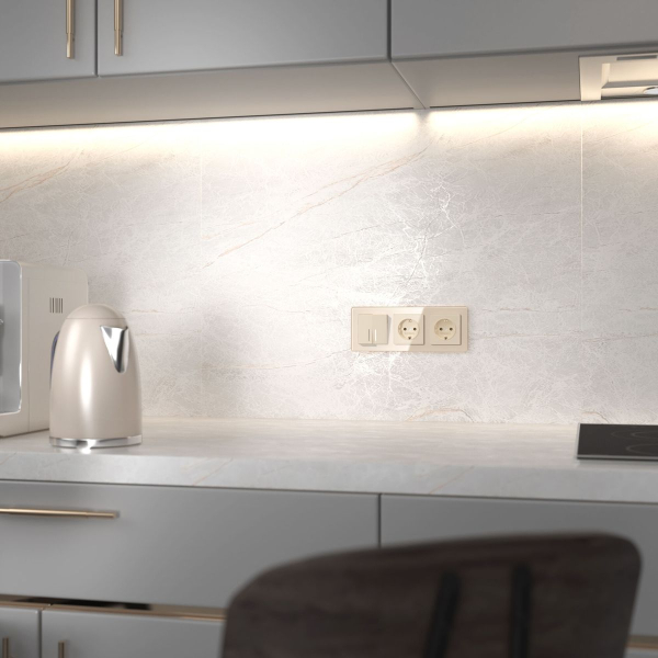 Выключатель двухклавишный с подсветкой Werkel айвори акрил W1120143 4690389197031