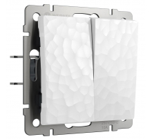 Выключатель Werkel Hammer двухклавишный проходной белый W1222001 4690389162398