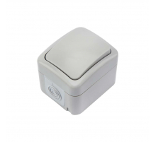 Выключатель одноклавишный Mini OG IP54, о/у, серый KRANZ KR-78-0835