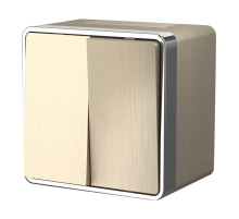 W5020210/ Выключатель двухклавишный влагозащищенный Gallant (шампань рифленый)