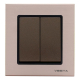 Выключатель двухклавишный Vesta-Electric Exclusive Champagne Metallic шампань FVK050204BSH