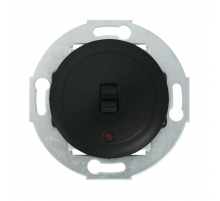 Переключатель LK Studio 1-рычажковый, на 2 направления, с индикатором (схема 6L) 16 A, 250 B (черный) Vintage 880908-1