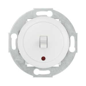 Переключатель LK Studio 1-рычажковый, на 2 направления, c индикатором (схема 6L) 16 A, 250 B (белый) Vintage 880904-1