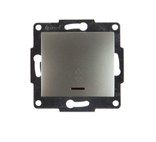 Выключатель проходной с подсветкой Lezard Karina матовое серебро 707-4388-114