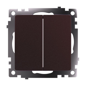 Переключатель двухклавишный Stekker Катрин GLS10-7107-04 шоколад 49170