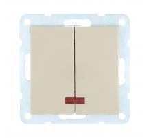 Выключатель LK Studio 2-кл., с индикаторами (схема 5L) 16 A, 250 B (бежевый) LK60 861201-1