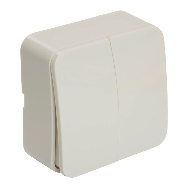 Выключатель двухклавишный Stekker белый MSW10-20-01 49289