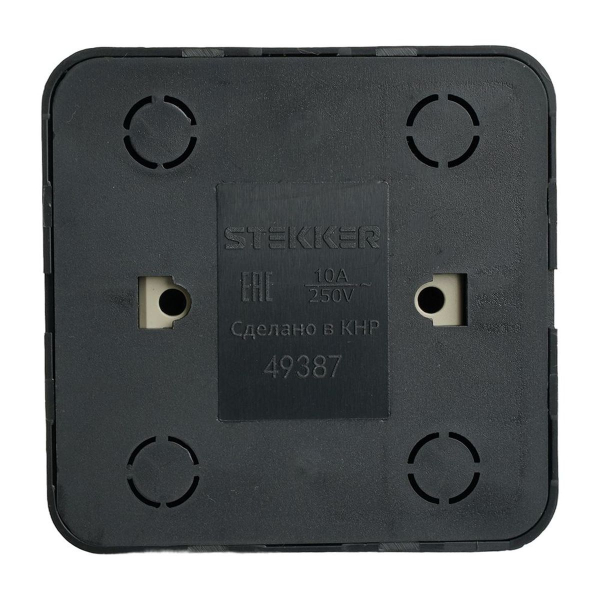 Переключатель одноклавишный Stekker София черный MSW10-12-02 49387