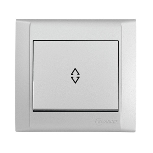 Переключатель Makel проходной 1-кл. СП Defne 10А IP20 сереб. 42065005