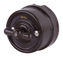 Переключатель-выключатель Werkel одноклавишный Retro коричневый W5612014 4690389166723