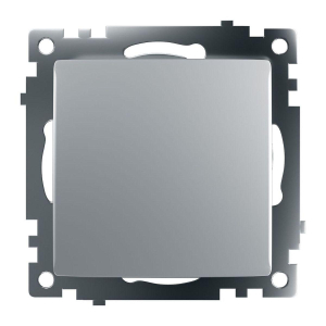 Переключатель перекрестный одноклавишный Stekker Катрин серебро GLS10-7110-03 49178