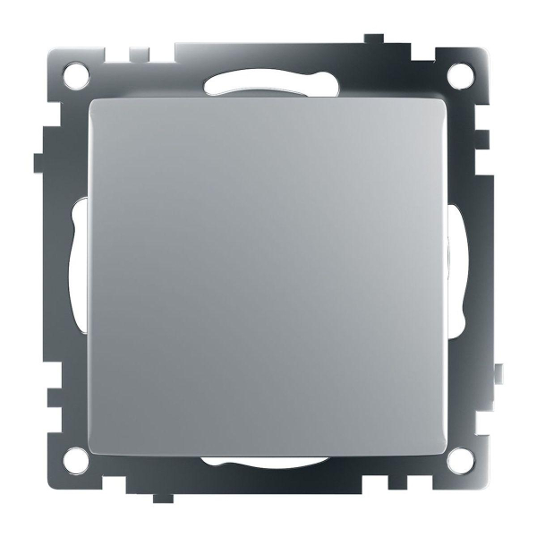 Переключатель перекрестный одноклавишный Stekker Катрин серебро GLS10-7110-03 49178