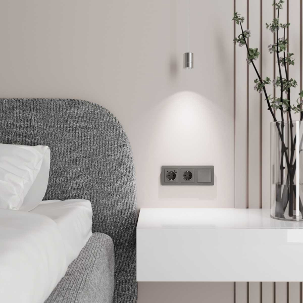 Выключатель Werkel одноклавишный графит акрил W1110044 4690389197406