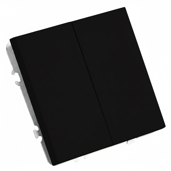 Переключатель 2-клавишный (механизм), STEKKER, 250В, 10А, серия Эмили, RSW10-5107-05, черный уголь, soft touch 49843