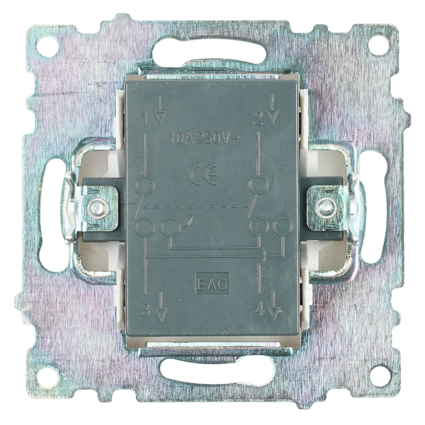 Переключатель перекрестный одноклавишный Stekker Катрин белый GLS10-7110-01 49176