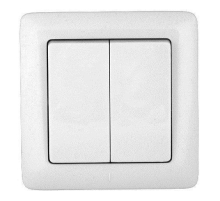 Выключатель двухклавишный Systeme Electric Хит 6A 250V белый VS56-234-B