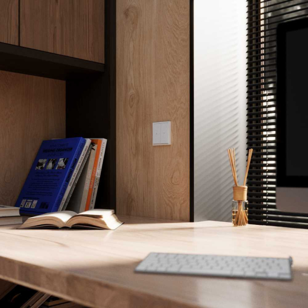 Выключатель встраиваемый S70 для жалюзи 10А, (белый глянцевый) Voltum VLS020701