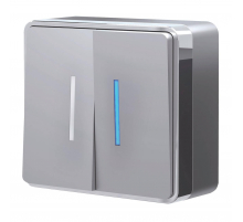 Выключатель двухклавишный с подсветкой Werkel Gallant серебряный W5020106 4690389167119