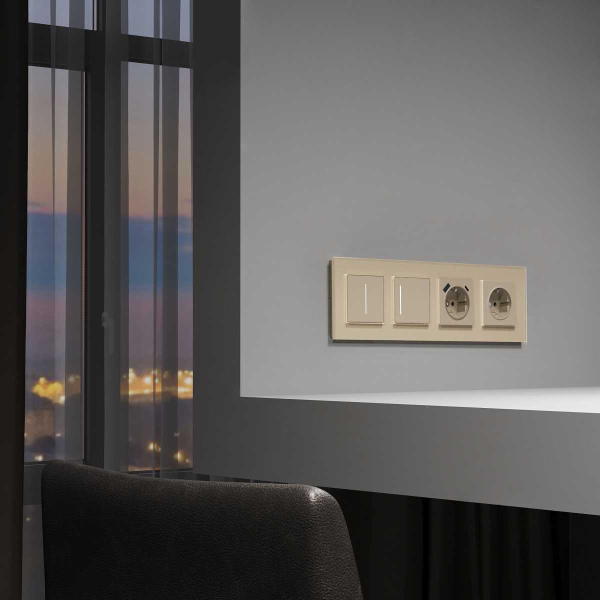 Сенсорный выключатель одноклавишный Werkel с подсветкой шампань W4512011 4690389198014