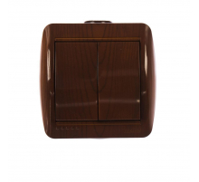 Выключатель двойной Lezard Nata сосна 710-0800-101