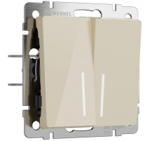 Выключатель двухклавишный проходной с подсветкой Werkel айвори акрил W1122143 4690389197055