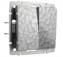 Выключатель Werkel Hammer двухклавишный серебряный W1220006 4690389162299