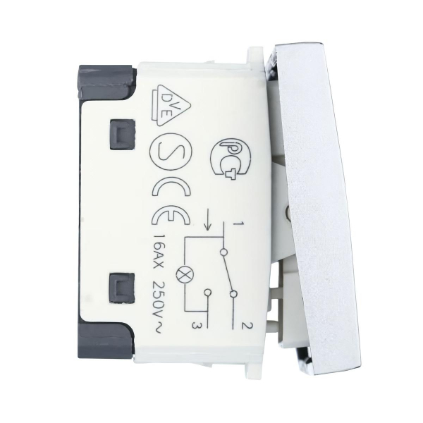 Переключатель LK Studio с двух мест, с индикатором 45х22,5мм (схема 6L) 16 A, 250 B (серебристый металлик) LK45 850403-1 Переключатель LK Studio с двух мест, с индикатором 45х22,5мм (схема 6L) 16 A, 250 B (серебристый металлик) LK45 850403-1