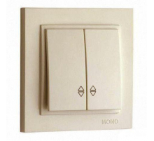 Выключатель Mono Electric Despina двухклавишный проходной крем 102-170023-111