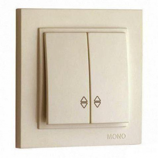 Выключатель Mono Electric Despina двухклавишный проходной крем 102-170023-111 Выключатель Mono Electric Despina двухклавишный проходной крем 102-170023-111