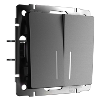 Выключатель Werkel двухклавишный с подсветкой графит W1120164 4690389194368