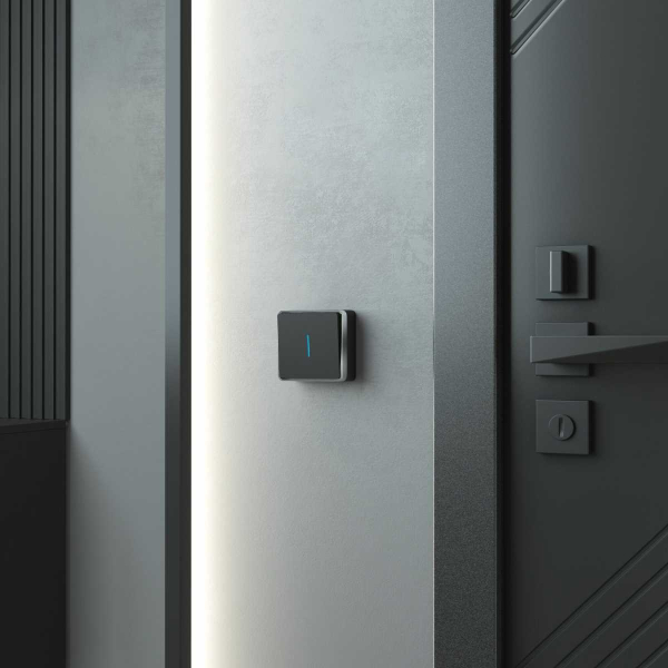 Выключатель одноклавишный с подсветкой Werkel Gallant черный/хром W5010135 4690389163845