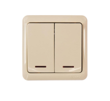 Выключатель двойной с подсветкой Lezard Viola кремовый 751-0300-112