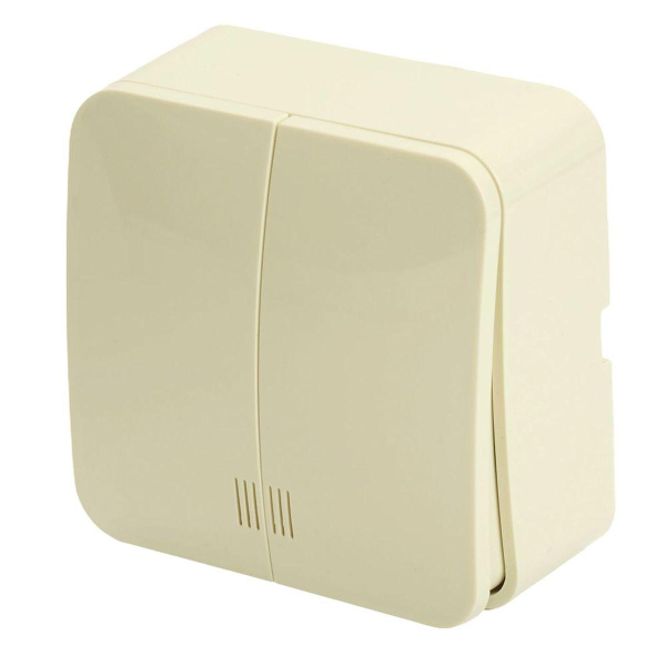 Выключатель двухклавишный Stekker слоновая кость MSW10-21-04 49476